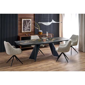 Uitschuifbare Eettafel Armani Zwart Marmer 165-203-241cm 