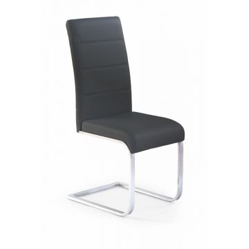 Vrijdragende Eetkamerstoel K85 Zwart Eco Leer Metaal Frame