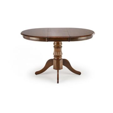 Eettafel William Rond/Ovaal Walnoot Bruin 90-124cm uitschuifbaar