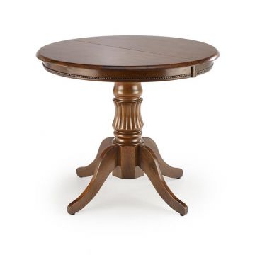 Eettafel William Rond/Ovaal Walnoot Bruin 90-124cm uitschuifbaar