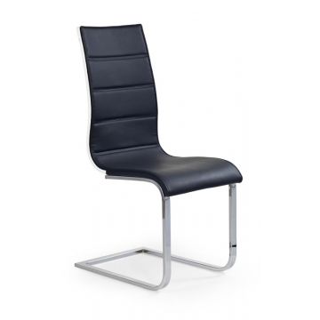 Vrijdragende Eetkamerstoel K104 Zwart Eco Leer Metaal Frame