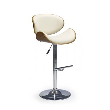 Barkruk H44 Bruin Walnoot/Wit