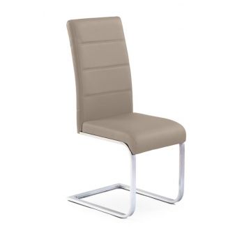 Vrijdragende Eetkamerstoel K85 Bruin Eco Leer Metaal Frame