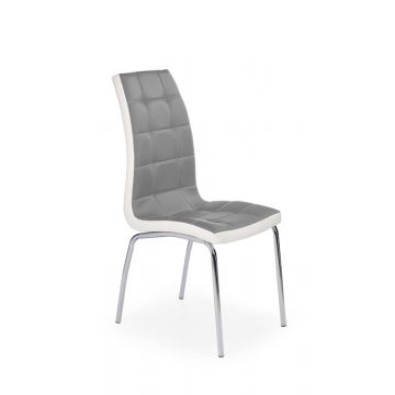Eetkamerstoel K186 Grijs Eco Leer Metaal Frame 