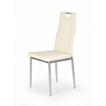 Eetkamerstoel K202  Beige Eco Leer Metaal Frame