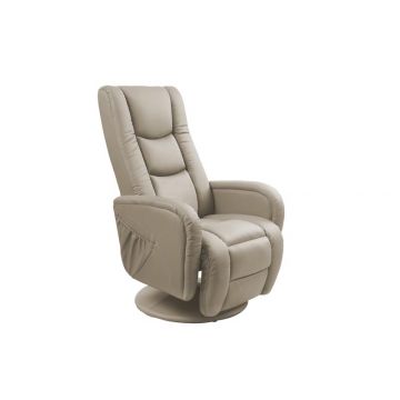 Relaxfauteuil Pulsar Cappuccino EcoLeer Verstelbaar met Massage functie