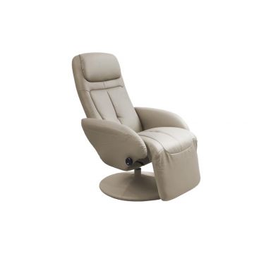Relaxfauteuil Optima Cappuccino Draaibaar EcoLeer incl. handmatig Verstelbare Relaxfunctie