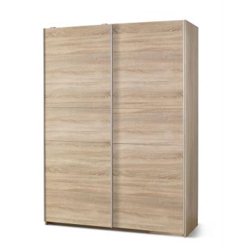 Kledingkast Schuifdeur Lima S-1 Bruin Eiken 153x210cm met lades