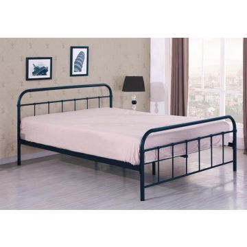 Bed Linda Zwart 120x200cm Staal twijfelaar