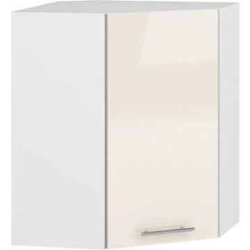 Bovenkast keuken hoek 60x72cm Licht Beige Glans softclose met handgreep