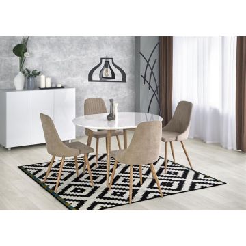 Eettafel Edward San Remo Eiken 120-200cm Rond/Ovaal uitschuifbaar