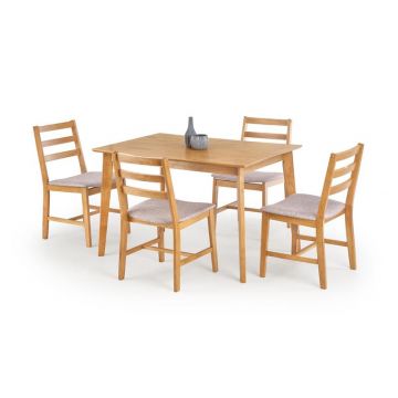 Eettafel + 4 Stoelen Cordoba Eiken Bruin 120cm