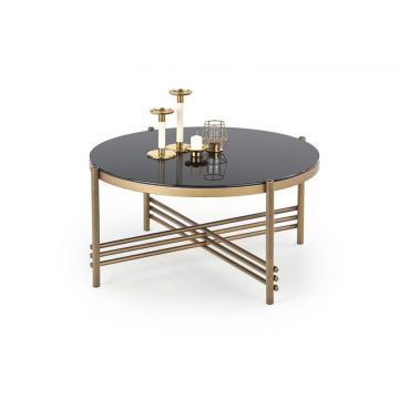 Salontafel Ismena Rond Zwart/Goud 80cm