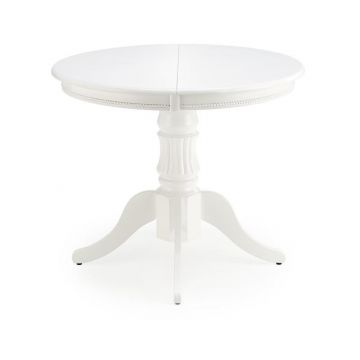 Eettafel William Rond/Ovaal Wit 90-124cm uitschuifbaar