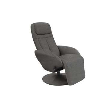 Relaxfauteuil Optima2 Grijs Stof Draaibaar incl. handmatig Verstelbare Relaxfunctie