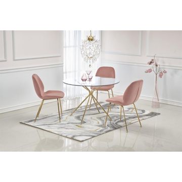 Eettafel Rondo Rond Goud 110cm Glas