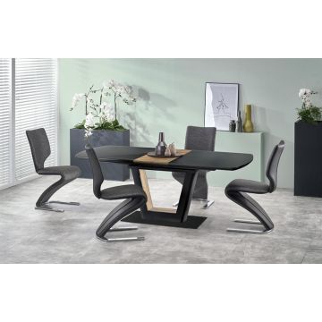 Eettafel Farrel Zwart/Walnoot Bruin 160-200cm uitschuifbaar