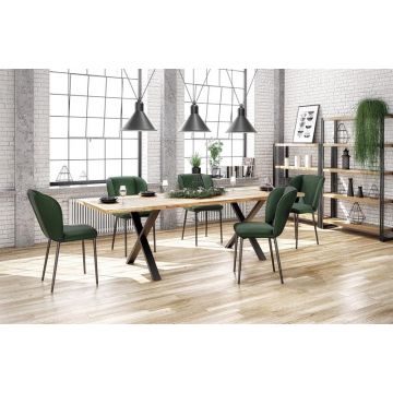 Uitschuifbare Eettafel Apex 120cm Massief Eiken Hout 
