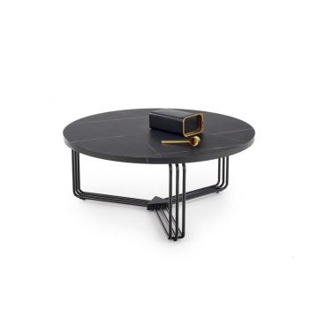 Salontafel Antica Rond Marmer Zwart 80cm