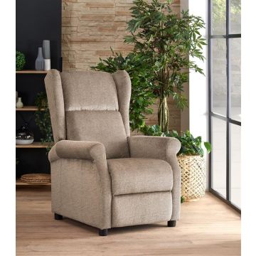 Relaxfauteuils Agustin Beige Stof Verstelbaar met Massagefunctie