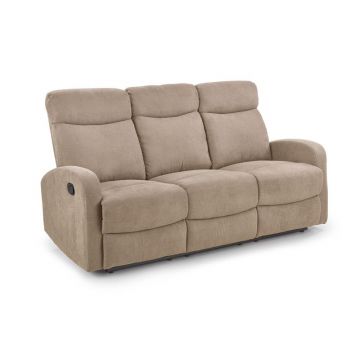 Relaxbank Oslo3 Beige Stof 3-persoons incl. handmatig Verstelbare ligfunctie