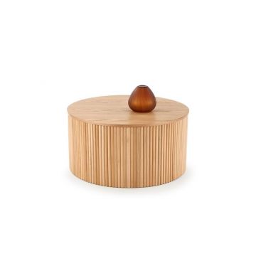 Salontafel Woody Rond Bruin Eiken 80cm Scandinavisch Boho