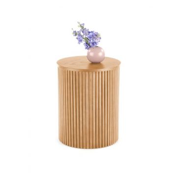 Salontafel Woody Rond Bruin Eiken 40cm Scandinavisch Boho