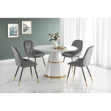 Eettafel Vegas Rond Wit/Goud 120cm 