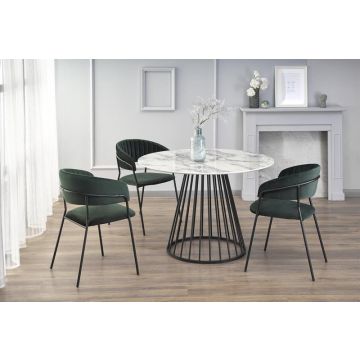Eettafel Brodway Marmer Wit 110cm Rond