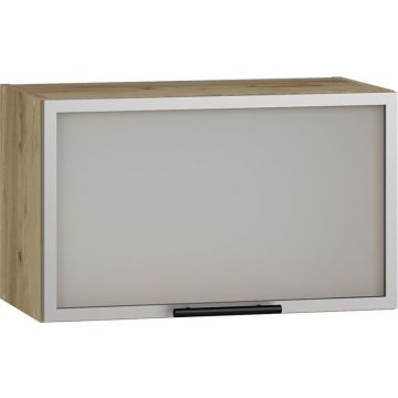 Klepkast keuken 60x36cm Bruin Honing Eiken met glazendeur gasveren en handgreep