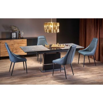 Eettafel Martin Donker Grijs/Zwart 160-200cm uitschuifbaar