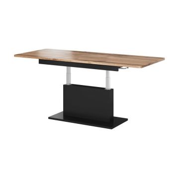 Salontafel / Eettafel Bruin/Zwart 126-167cm uitschuifbaar in hoogte verstelbaar
