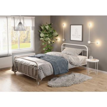 Bed Linda Wit 90x200cm staal