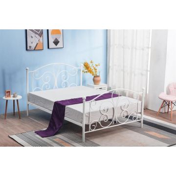 Bed Panama Wit 90x200cm Staal Klassiek