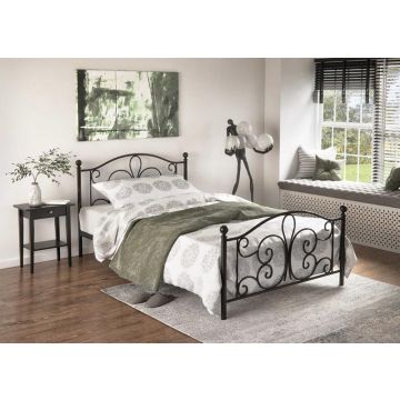 Bed Panama Zwart 120x200cm Staal Klassiek