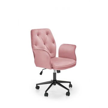 Bureaustoel Tulip Roze Fluweel Metaal Frame
