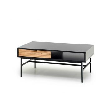 Salontafel Murano Eiken Bruin/Zwart 110x60cm met handige lade