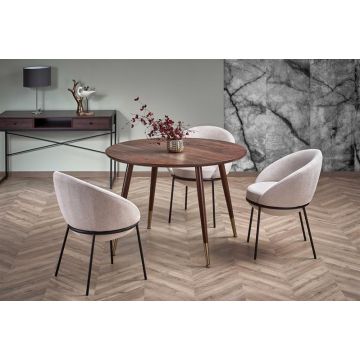 Eettafel Domenico Walnoot Bruin 110cm Rond