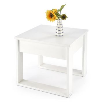 Salontafel Nea Wit Vierkant 60cm met handige lade