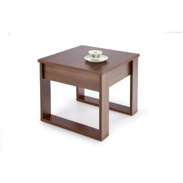 Salontafel Nea Walnoot Donker Bruin Vierkant 60cm met handige lade