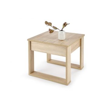Salontafel Nea Bruin Eiken Sonoma Vierkant 60cm met handige lade