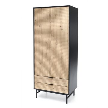 Kledingkast Murano Eiken Bruin/Zwart 80cm modern