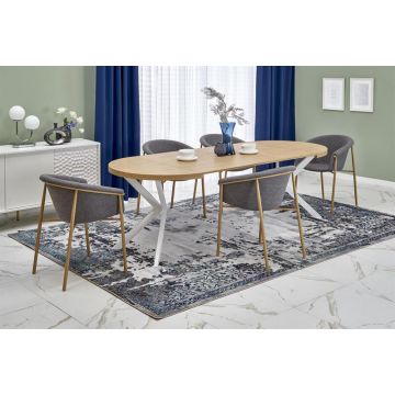 Eettafel Peroni Rond/Ovaal Eiken Bruin 100-250cm uitschuifbaar