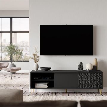 TV-meubel Bullet Zwart 180cm met open vak