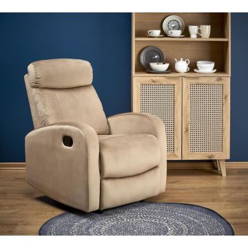 Relaxfauteuil Wonder Beige Fluweel Verstelbaar