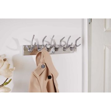 Wandkapstok Deer aluminium zilver 50cm - 22529