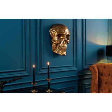 Wanddecoratie Sculptuur Schedel 40cm Goud - 38385