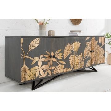 Dressoir Jungle 160cm grijs Massief Mango Hout - 38727