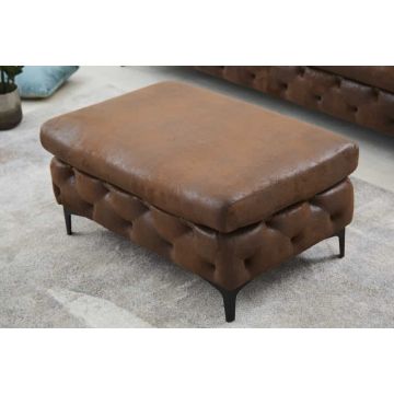 Chesterfield Voetenbankje Moderne Barokstijl 90cm Antiekbruin - 44403