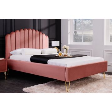 Bed Pearl Oudroze 140x200cm Fluweel - 40998